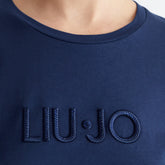 T-Shirt Donna Liu Jo Sport Logo Ricamo Blu | NonSoloSport