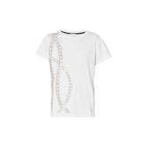 T-Shirt Donna Liu Jo Sport Catena Studs Bianco | NonSoloSport