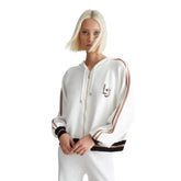 Liu Jo Maglia con Cappuccio Full Zip Donna Bianco Avorio | NonSoloSport