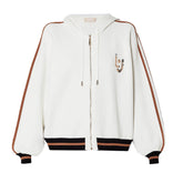Liu Jo Maglia con Cappuccio Full Zip Donna Bianco Avorio | NonSoloSport