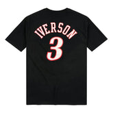 T-Shirt Uomo Mitchell & Ness Nba N&N Tee 76Ers Allen Iverson Cotone Nero | NonSoloSport