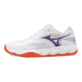 Scarpa da Tennis Donna Mizuno Wave Enforce Court 2 CC Bianco Arancione Viola | NonSoloSport