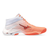 Scarpa da Volley Donna Mizuno Wave Lightning Elite Mid Corallo Bianco | NonSoloSport