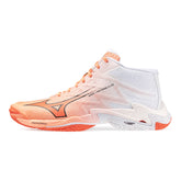 Scarpa da Volley Donna Mizuno Wave Lightning Elite Mid Corallo Bianco | NonSoloSport