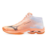 Scarpa da Volley Mizuno Wave Lightning Pro Mid Bianco Corallo | NonSoloSport