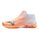 Scarpa da Volley Donna Mizuno Wave Lightning Pro Mid Corallo Bianco | NonSoloSport
