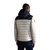 Giacca Uomo Napapijri Aerons Colourblock Padded Full Zip Cappuccio Bianco Sporco | NonSoloSport