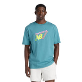 T-Shirt Uomo New Balance Neon Azzurro | NonSoloSport