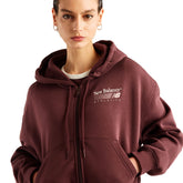 Felpa Donna New Balance Trackside Bordeaux | NonSoloSport
