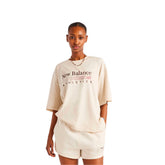 T-Shirt Donna New Balance Trackside Oversized Beige | NonSoloSport