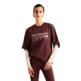 T-Shirt Donna New Balance Overside Trackside Bordeaux | NonSoloSport