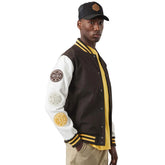 Newera Giacca Heritage Varsity Uomo Marrone Bianco | NonSoloSport