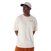 T-Shirt Uomo New Era Pinstripe Beige | NonSoloSport