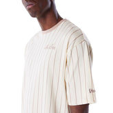 T-Shirt Uomo New Era Pinstripe Beige | NonSoloSport