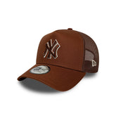 Cappello New Era 9FORTY E-Frame Trucker New York Yankees MLB Outline Marrone | NonSoloSport