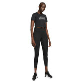 Nike Leggings Crop One Logo Strass Donna Nero | NonSoloSport