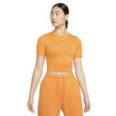 Nike T-Shirt Slim Crop Swoosh Donna Arancione | NonSoloSport