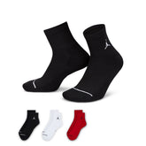 Calze Nike Jordan Ankle 3 Pack Nero Bianco Rosso | NonSoloSport