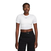 T-Shirt Donna Nike Crop Essentials Bianco | NonSoloSport