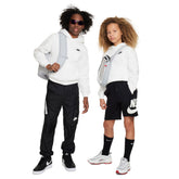 Felpa Ragazzo Nike Sportswear Club Fleece Bianco Nero | NonSoloSport