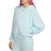 Felpa Donna Nike French Terry Full Zip Cappuccio Chill Azzurro | NonSoloSport