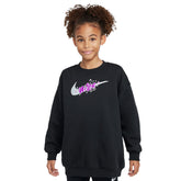 Felpa Bambino Nike Oversized Crew Nero | NonSoloSport