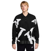 Polo Manica Lunga Uomo Nike Club Rugby Nero Bianco | NonSoloSport