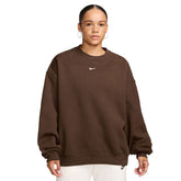 Felpa Donna Nike Studio Fleece Medium Weight Marrone | NonSoloSport