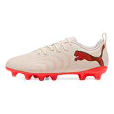Scarpa da Calcio Ragazzo Puma Future 9 Play Terreni Compatti Terreni Sintetici Beige Rosso | NonSoloSport