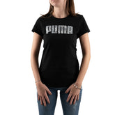 Puma T-Shirt Logo Leo Print Donna Nero | NonSoloSport