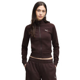 Felpa Donna Puma Essentials Slim Marrone | NonSoloSport