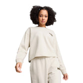 Felpa Donna Puma Ess+ Class Act Beige | NonSoloSport