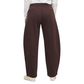 Pantalone Donna Puma Essential Relaxed Barrel Marrone | NonSoloSport