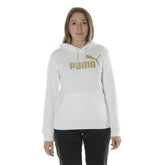 Puma Felpa Metallic Logo Donna Bianco Oro | NonSoloSport