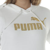 Puma Felpa Metallic Logo Donna Bianco Oro | NonSoloSport