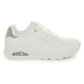 Sneakers Donna Skechers Uno Bianco Argento | NonSoloSport