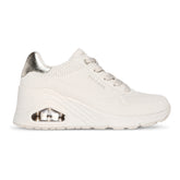 Sneakers Donna Skechers Uno Wedge Hi Steps Beige | NonSoloSport