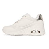 Sneakers Donna Skechers Uno Wedge Hi Steps Beige | NonSoloSport