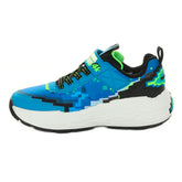 Sneakers Bambino Skechers Mega-Craft 4K Blu Lime | NonSoloSport