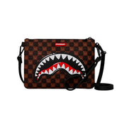 Pochette Sprayground Sharks In Paris Wtf Bubble Check Crossover Marrone | NonSoloSport