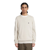 Timberland Maglione Girocollo Small Logo Uomo Beige | NonSoloSport