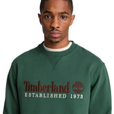 Felpa Uomo Timberland Logo Established 1973 Verde | NonSoloSport