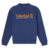 Felpa Uomo Timberland Logo Established 1973 Blu | NonSoloSport