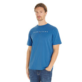 T-Shirt Uomo Tommy Jeans Linear Logo Azzurro | NonSoloSport