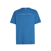 T-Shirt Uomo Tommy Jeans Linear Logo Azzurro | NonSoloSport