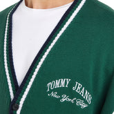 Cardigan Uomo Tommy Jeans Colourblock Varsity Verde | NonSoloSport