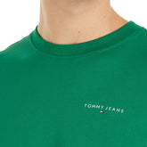 T-Shirt Uomo Tommy Jeans Linear Logo Verde | NonSoloSport