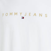 T-Shirt Uomo Tommy Jeans Linear Gold Bianco | NonSoloSport