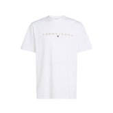 T-Shirt Uomo Tommy Jeans Linear Gold Bianco | NonSoloSport