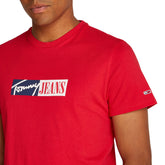 T-Shirt Uomo Tommy Jeans Logo Slim Rosso | NonSoloSport
